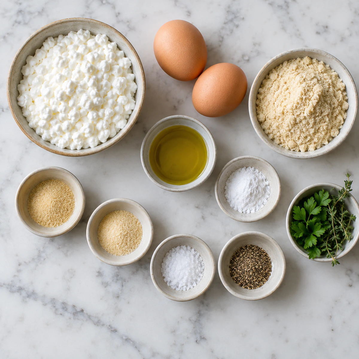 Exact measured ingredients for Cottage Cheese Flatbread