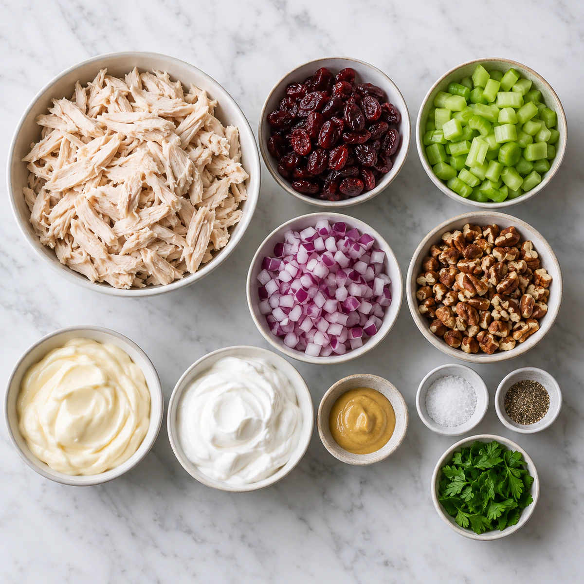 Exact measured ingredients for Cranberry Chicken Salad