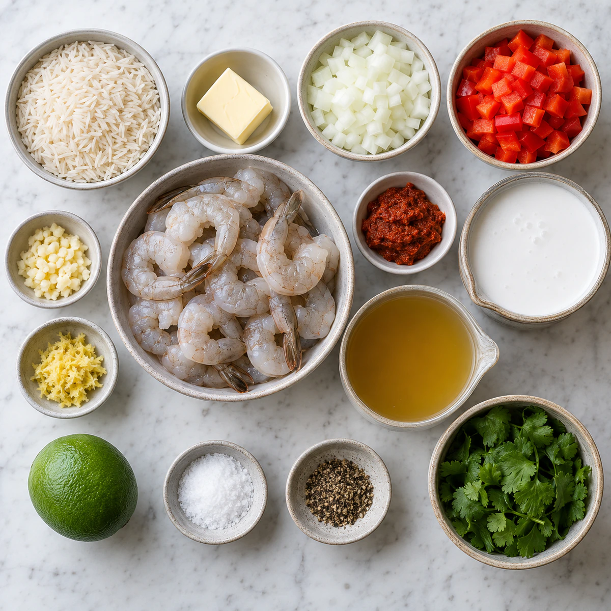 Exact measured ingredients for Easy Thai Shrimp Soup