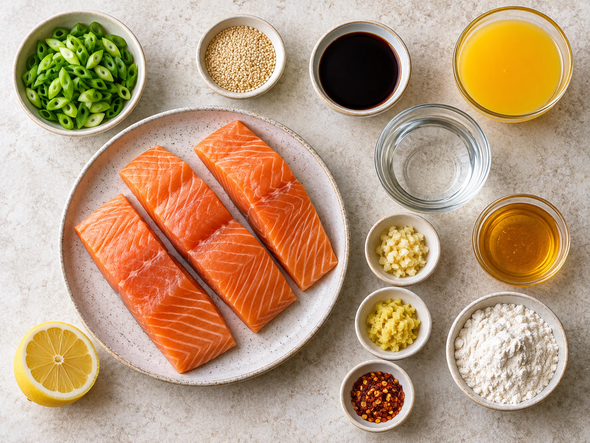 Exact measured ingredients for Baked Teriyaki Salmon