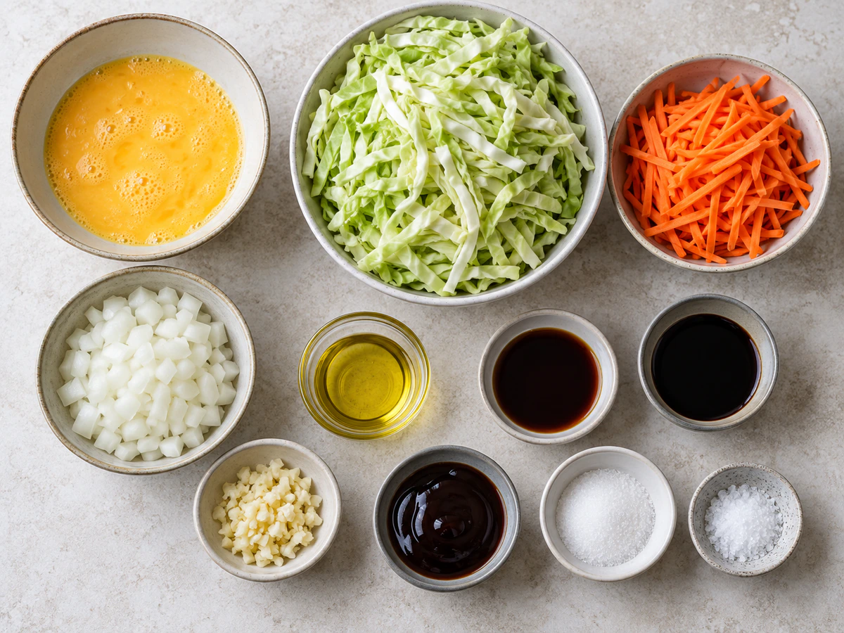 Exact measured ingredients for Asian Cabbage Stir-Fry