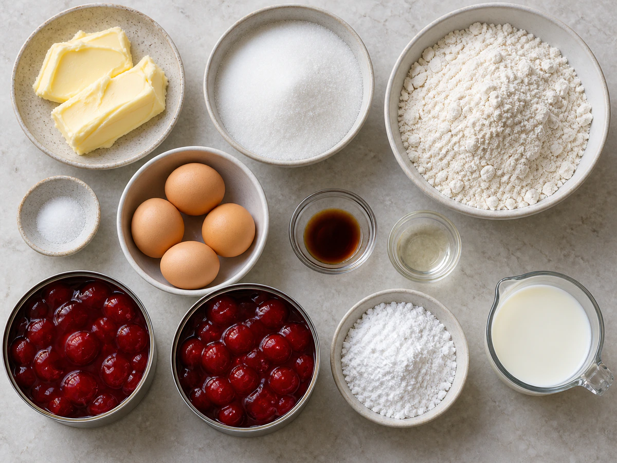 Exact measured ingredients for Cherry Pie Bars