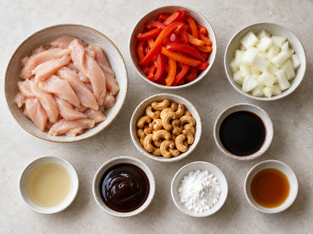 Exact measured ingredients for Cashew Chicken Stir Fry