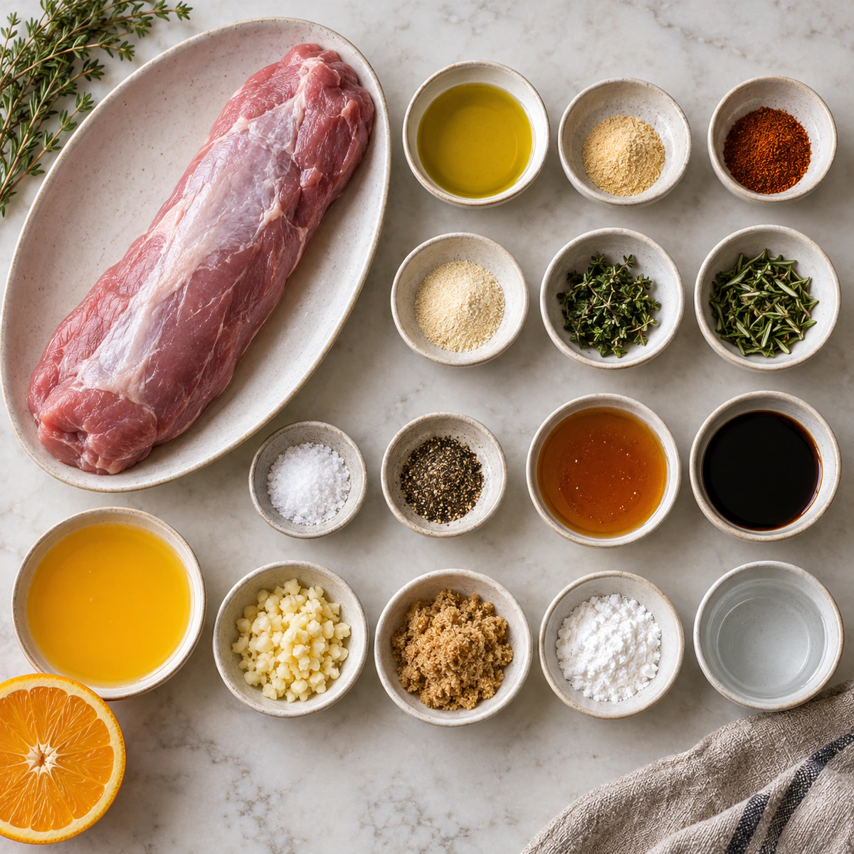 Exact measured ingredients for Honey Garlic Pork Tenderloin