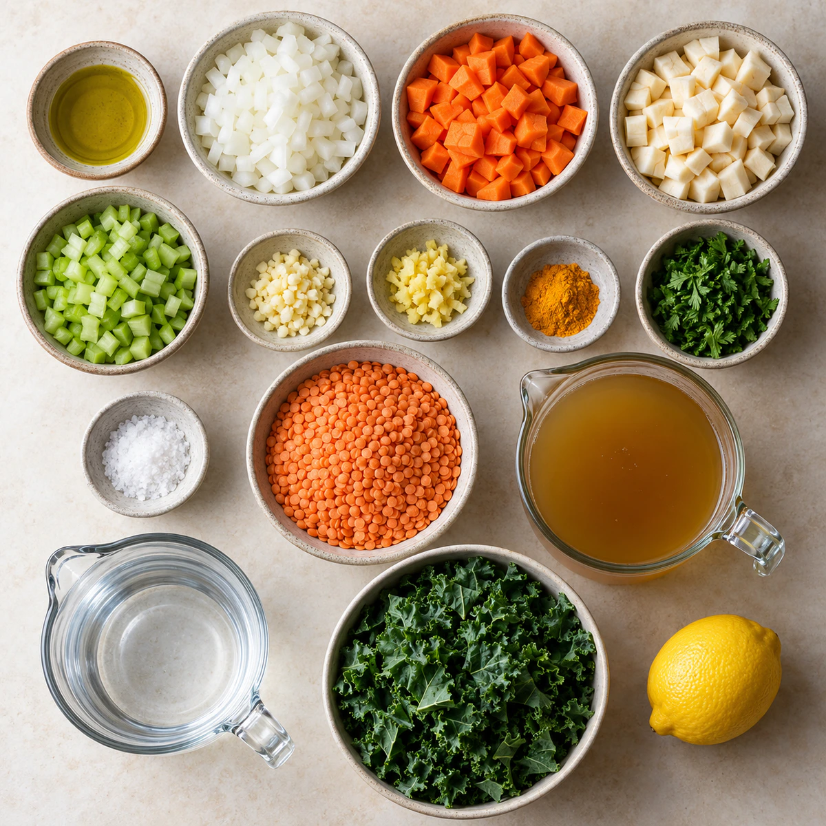 Exact measured ingredients for Immune Boosting Vegetable Soup