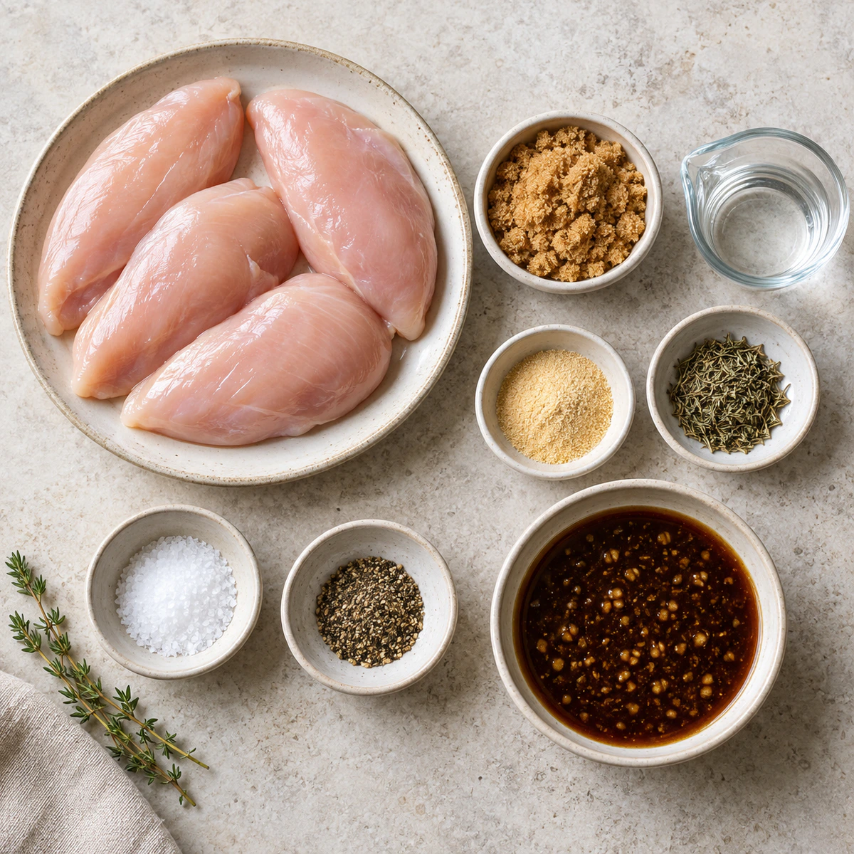 Exact measured ingredients for Brown Sugar Garlic Chicken