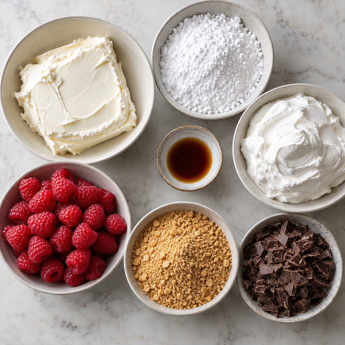 Exact measured ingredients for Raspberry Cheesecake Truffles