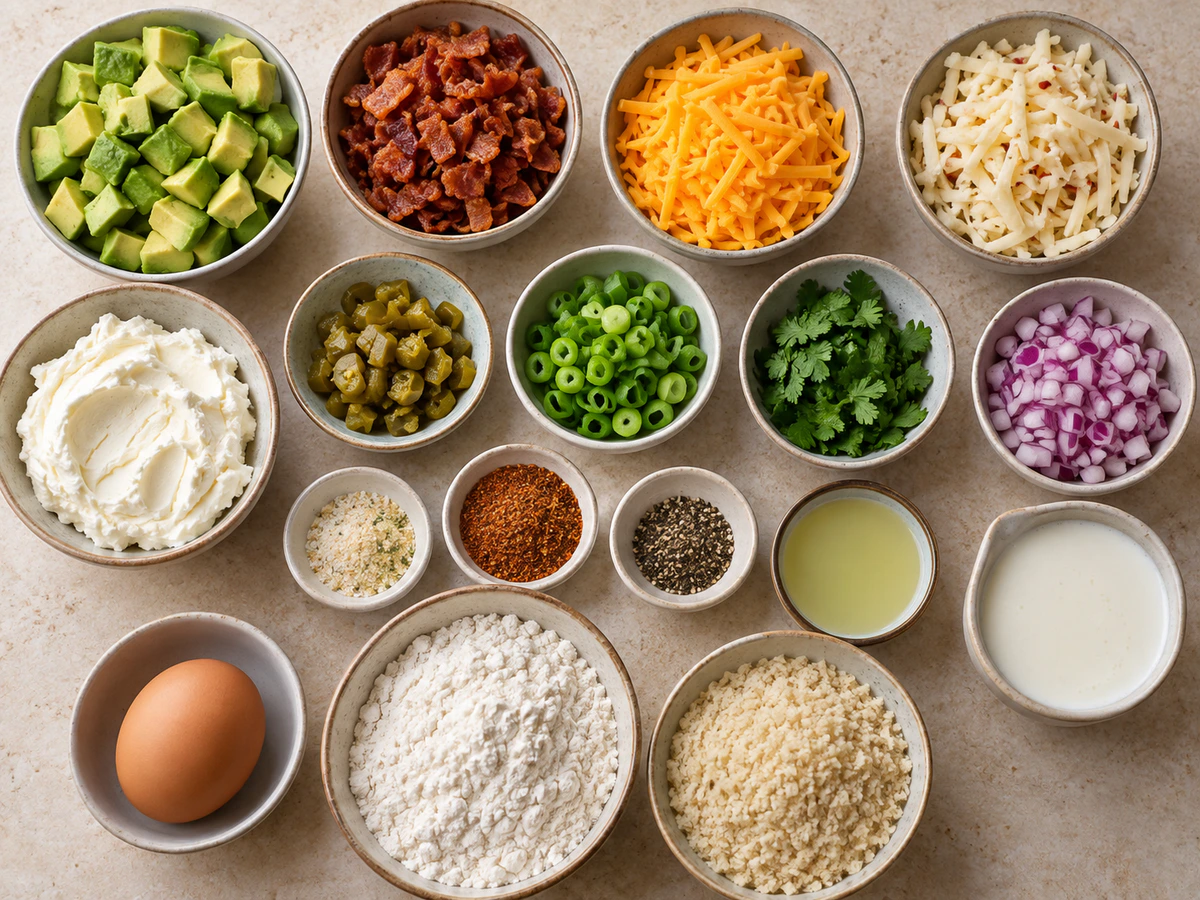 Exact measured ingredients for Avocado Bacon Bites