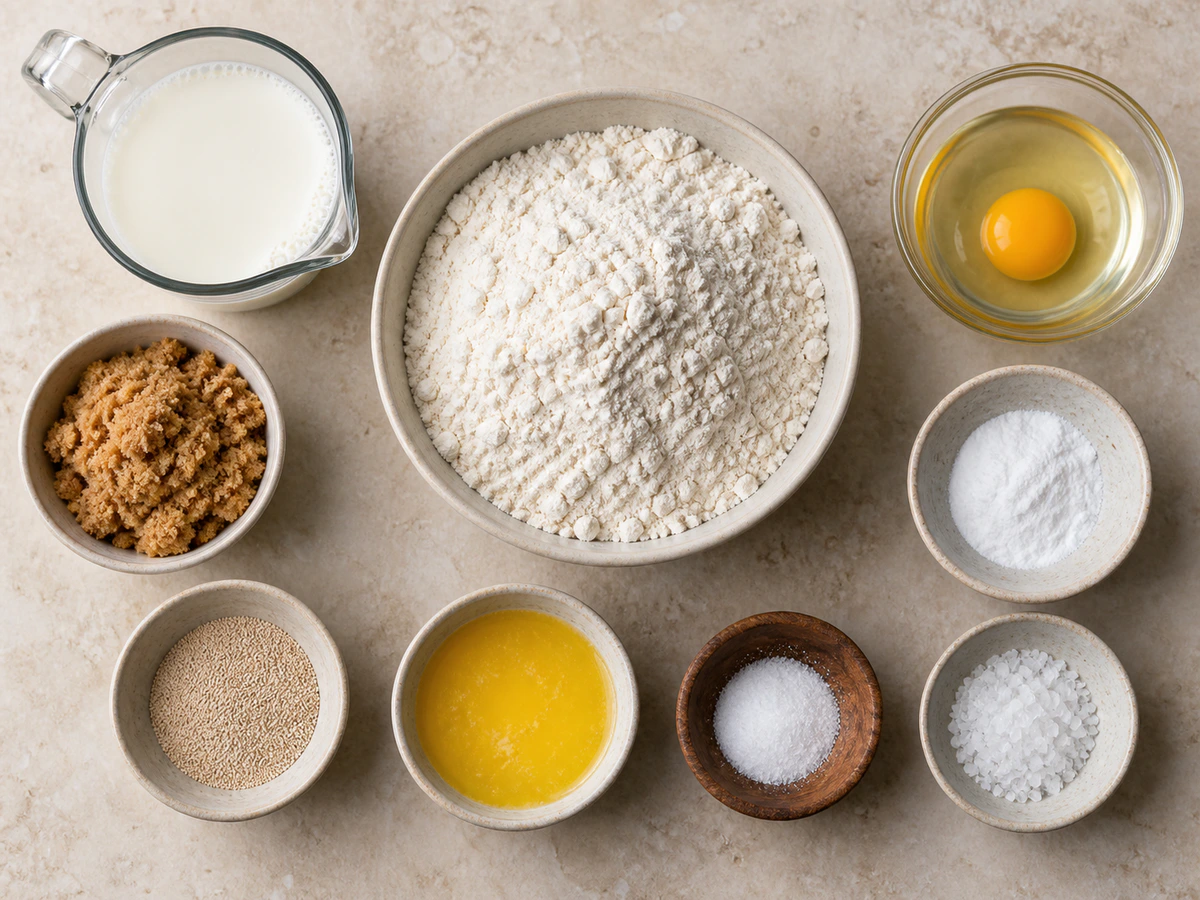 Exact measured ingredients for Buttery Soft Pretzel Bites