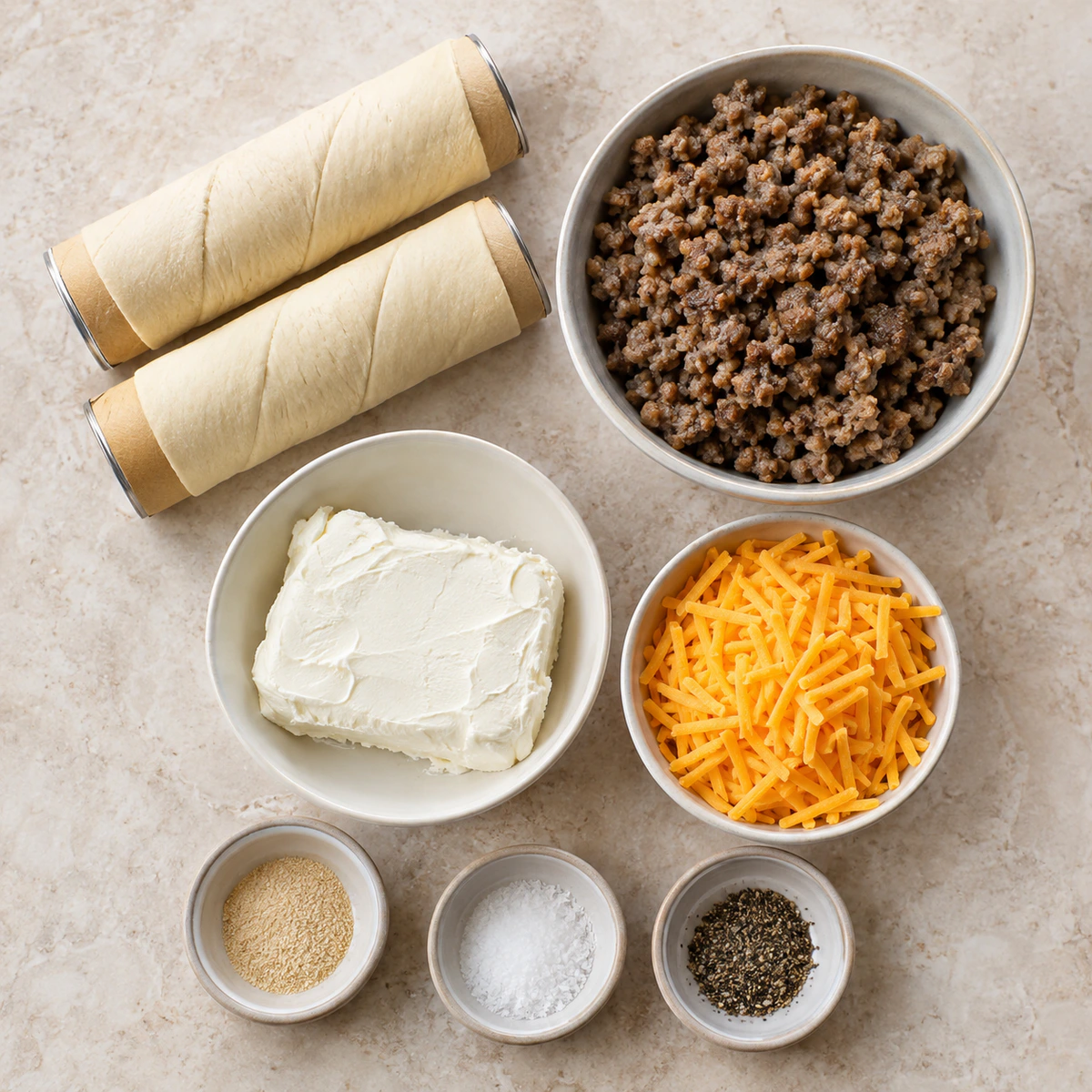 Exact measured ingredients for Sausage Cream Cheese Crescents