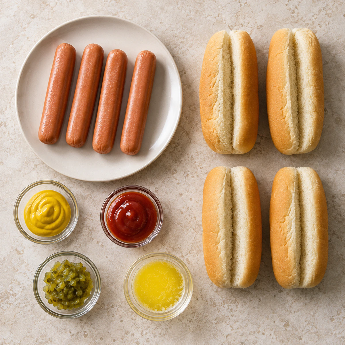 Exact measured ingredients for Quick Air Fryer Dogs