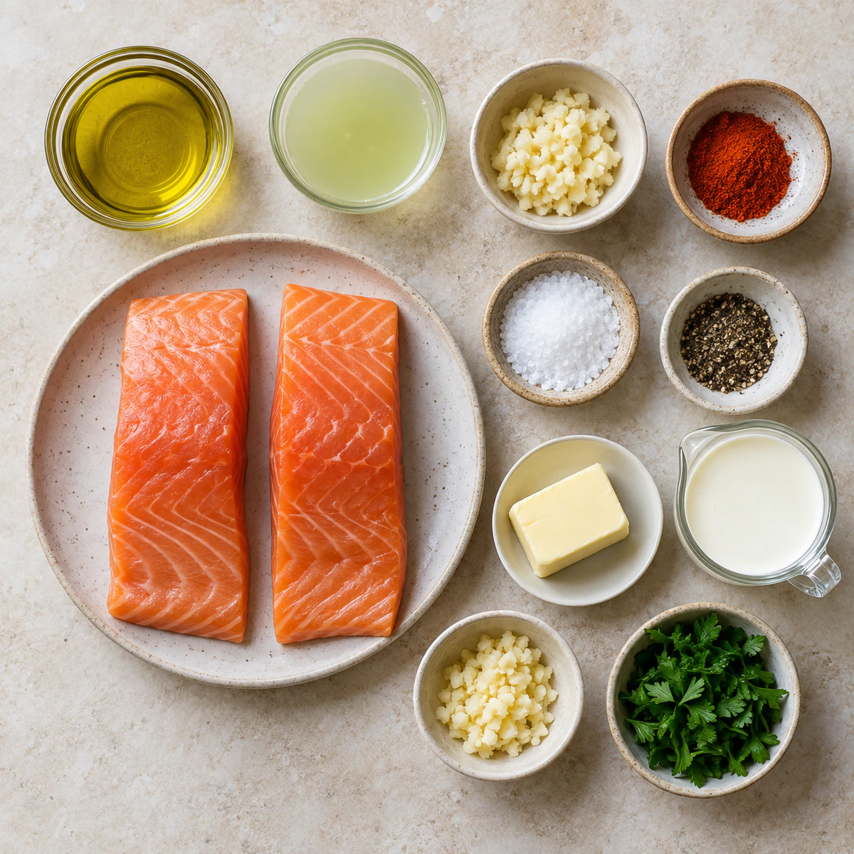 Exact measured ingredients for Air Fryer Salmon Bites