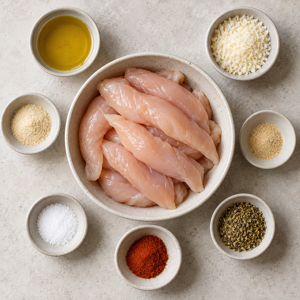 Exact measured ingredients for Air Fryer Chicken Tenderloins