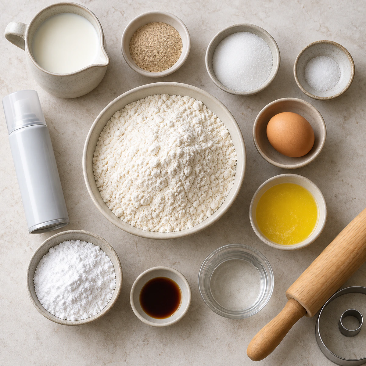 Exact measured ingredients for Air Fryer Donuts