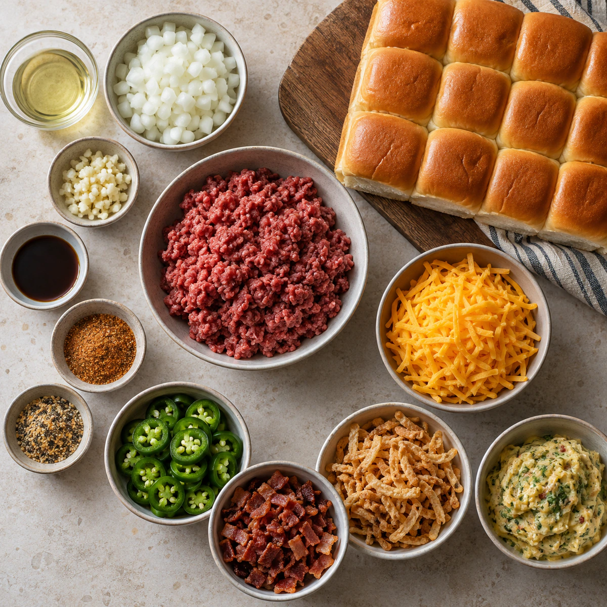 Exact measured ingredients for Cowboy Sliders