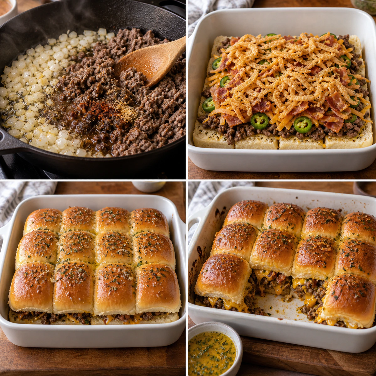 Four chronological preparation stages for Cowboy Sliders