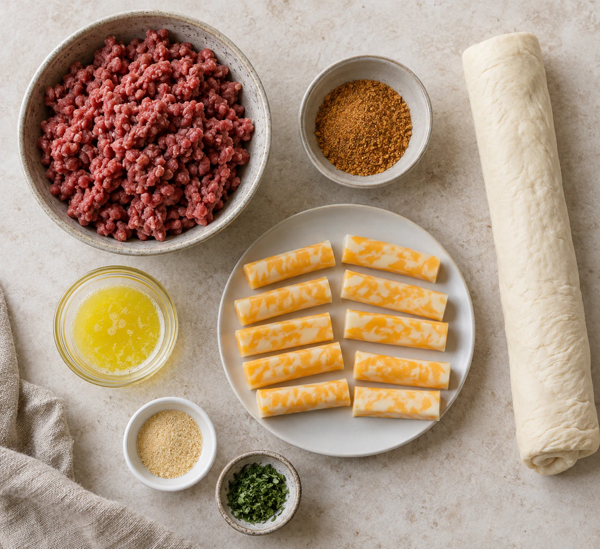 Exact measured ingredients for Cheesy Taco Sticks