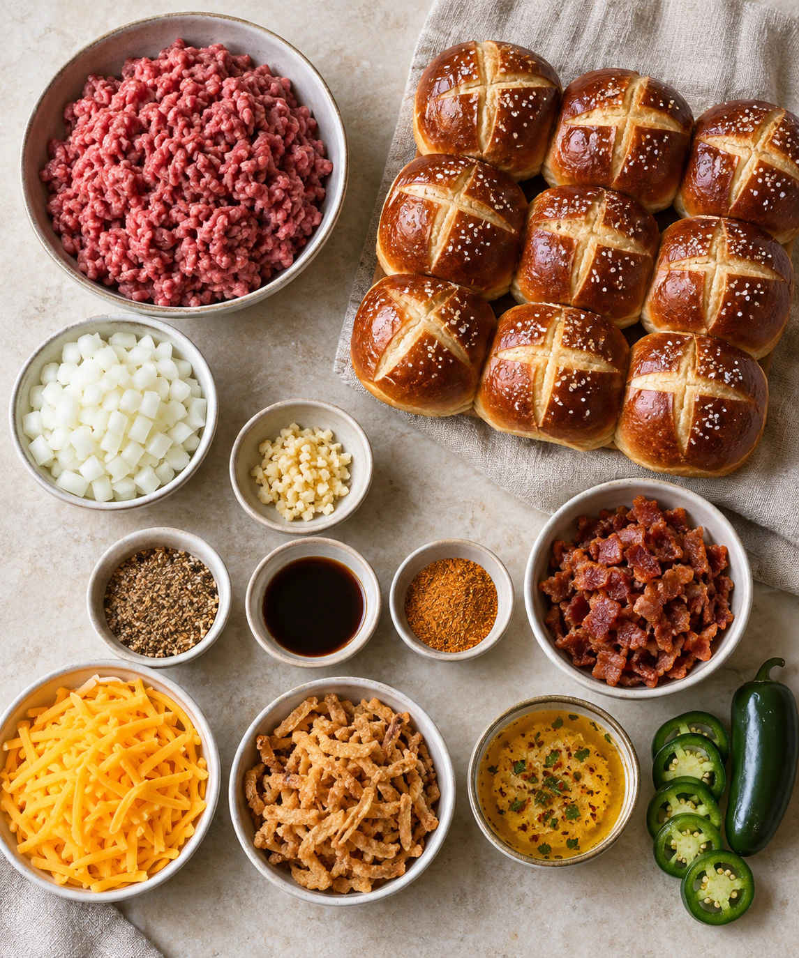 Exact measured ingredients for Pretzel Cowboy Sliders