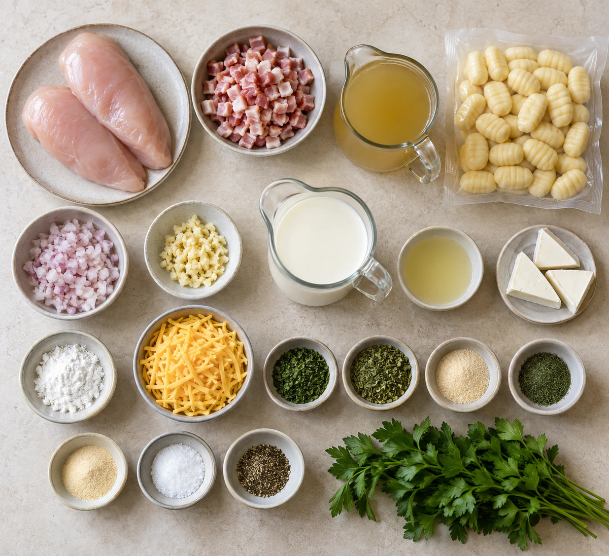 Exact measured ingredients for Creamy Crack Chicken Gnocchi