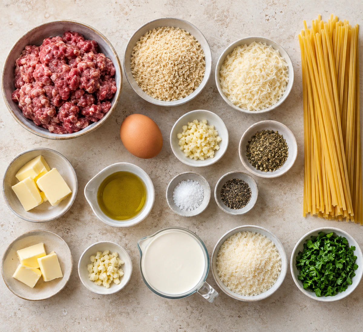 Exact measured ingredients for Garlic Butter Meatballs