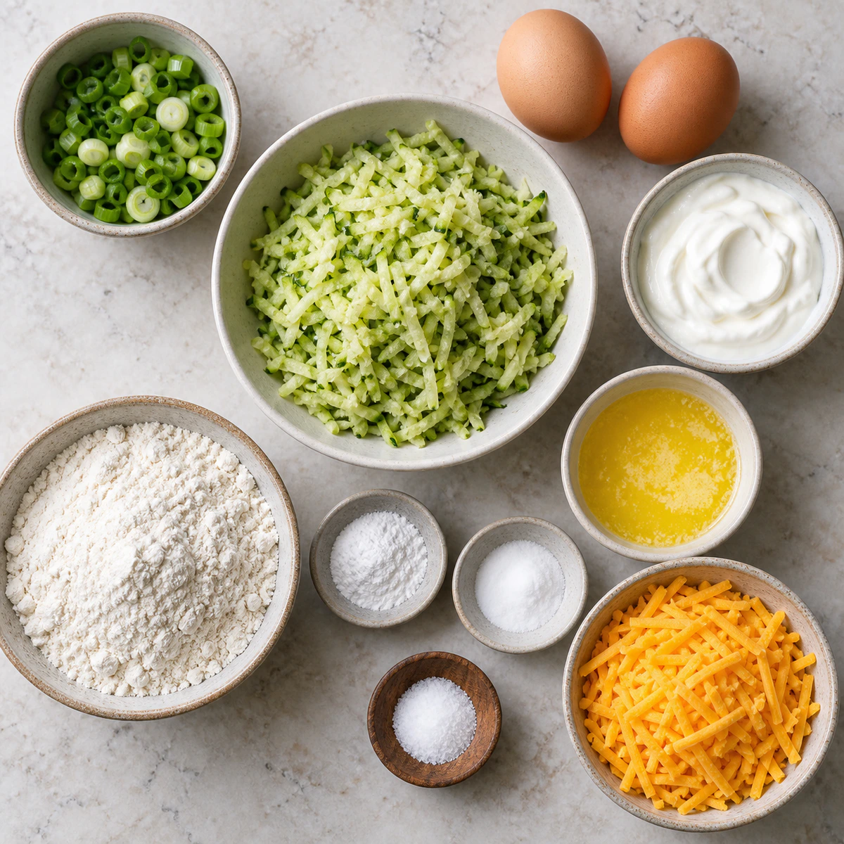 Exact measured ingredients for Zucchini Cheese Bread