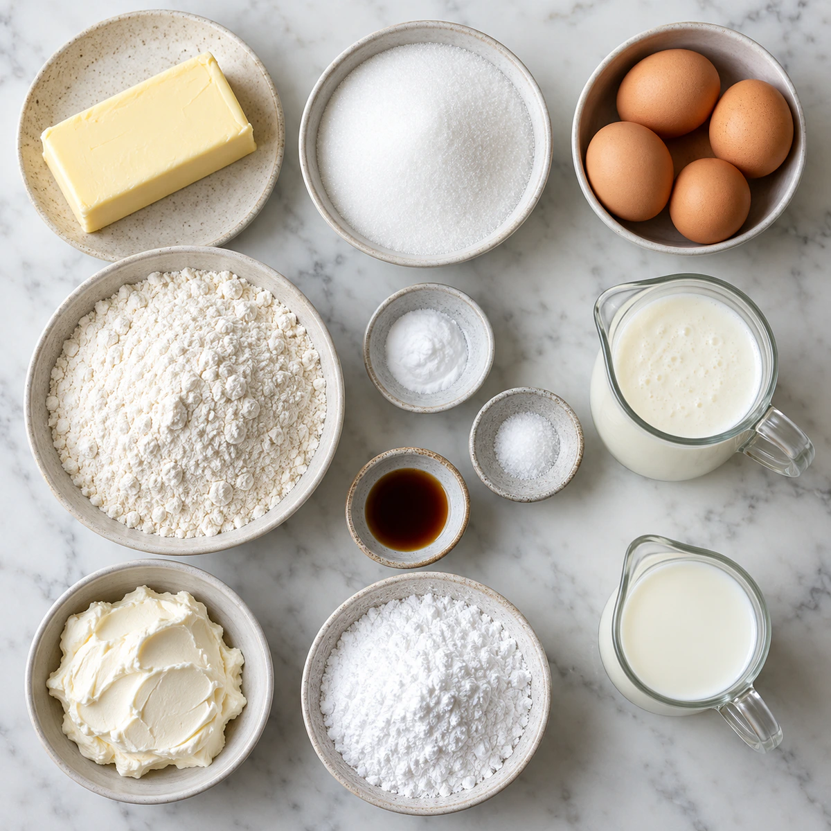 Exact measured ingredients for Vanilla Buttermilk Pound Cake