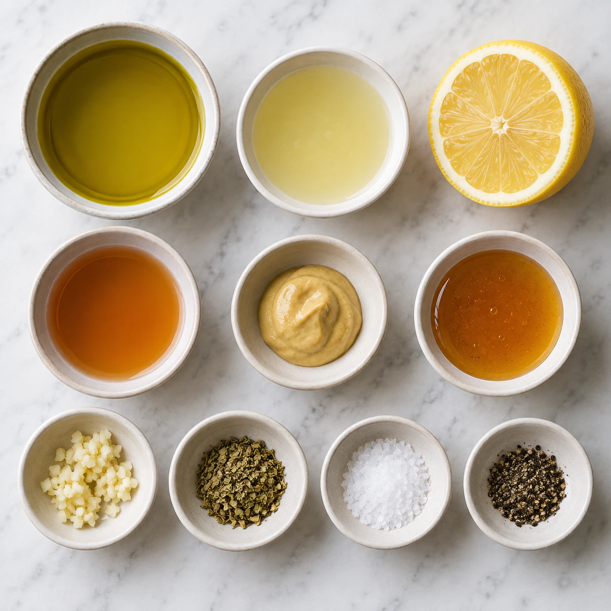 Exact measured ingredients for Fresh Lemon Honey Dressing