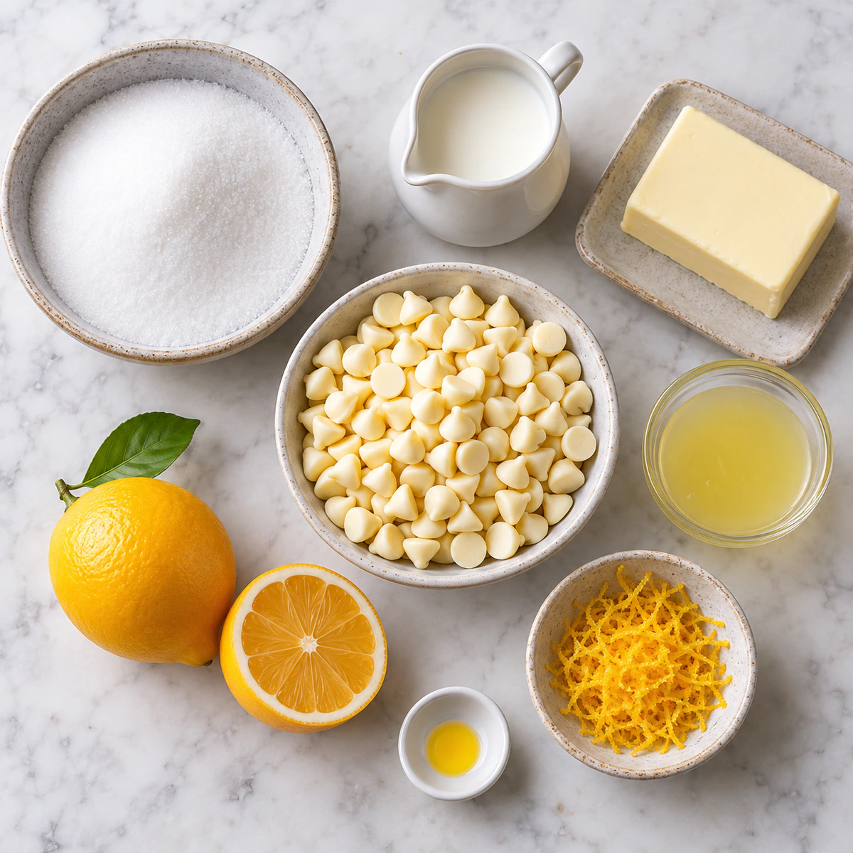 Exact measured ingredients for Meyer Lemon Fudge