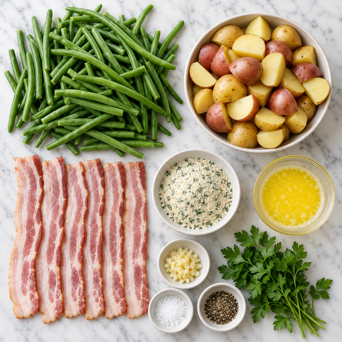 Exact measured ingredients for Bacon Ranch Vegetables