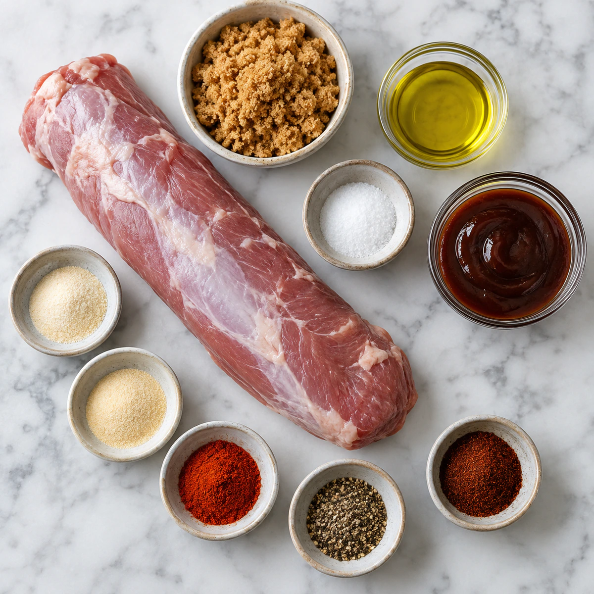 Exact measured ingredients for Juicy Pork Tenderloin