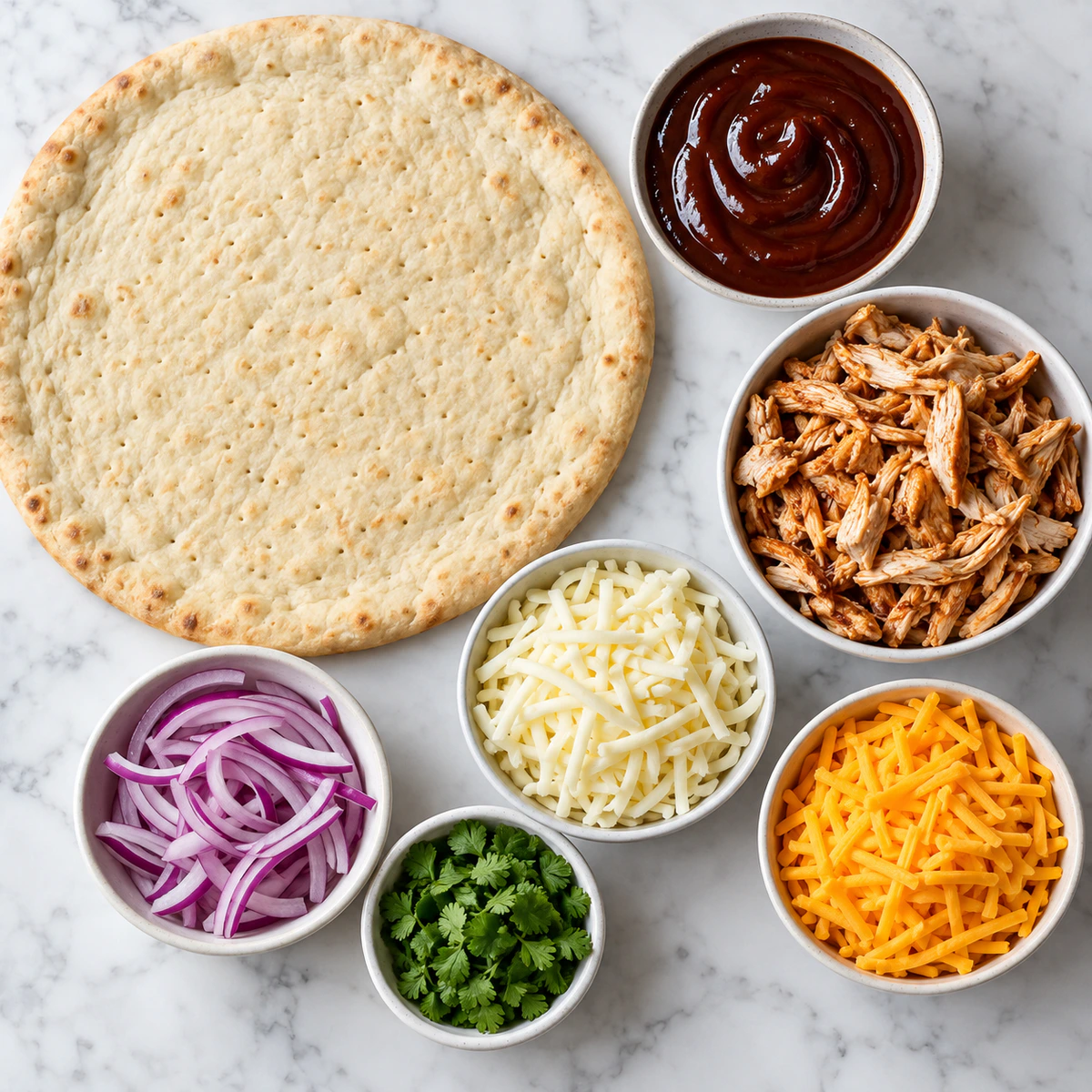 Exact measured ingredients for BBQ Chicken Pizza