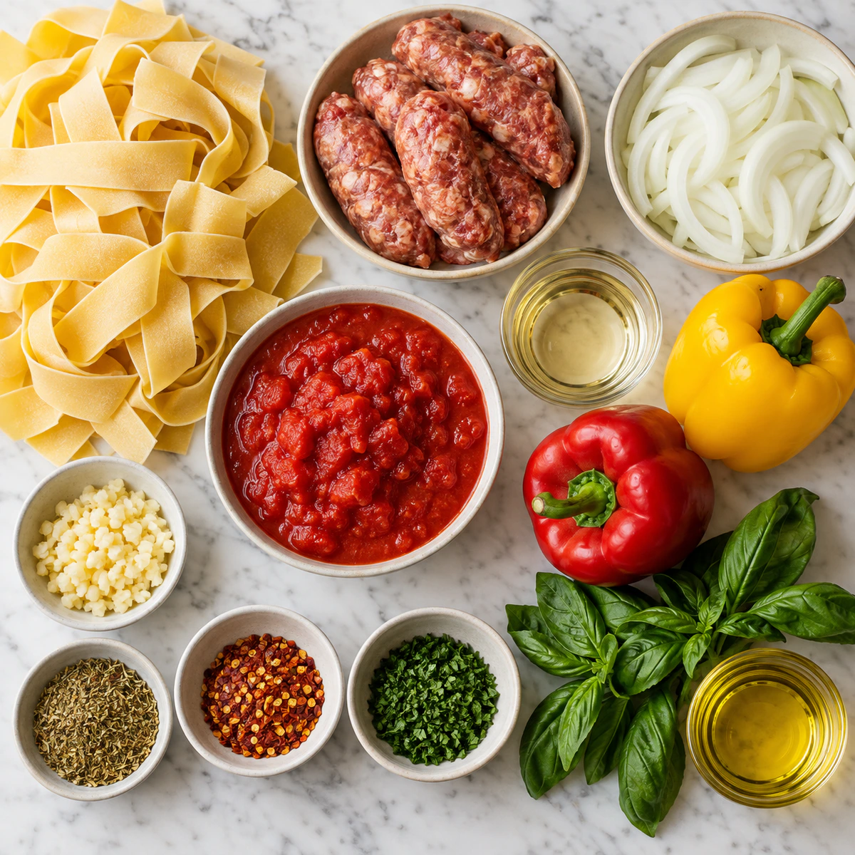 Exact measured ingredients for Italian Drunken Noodles