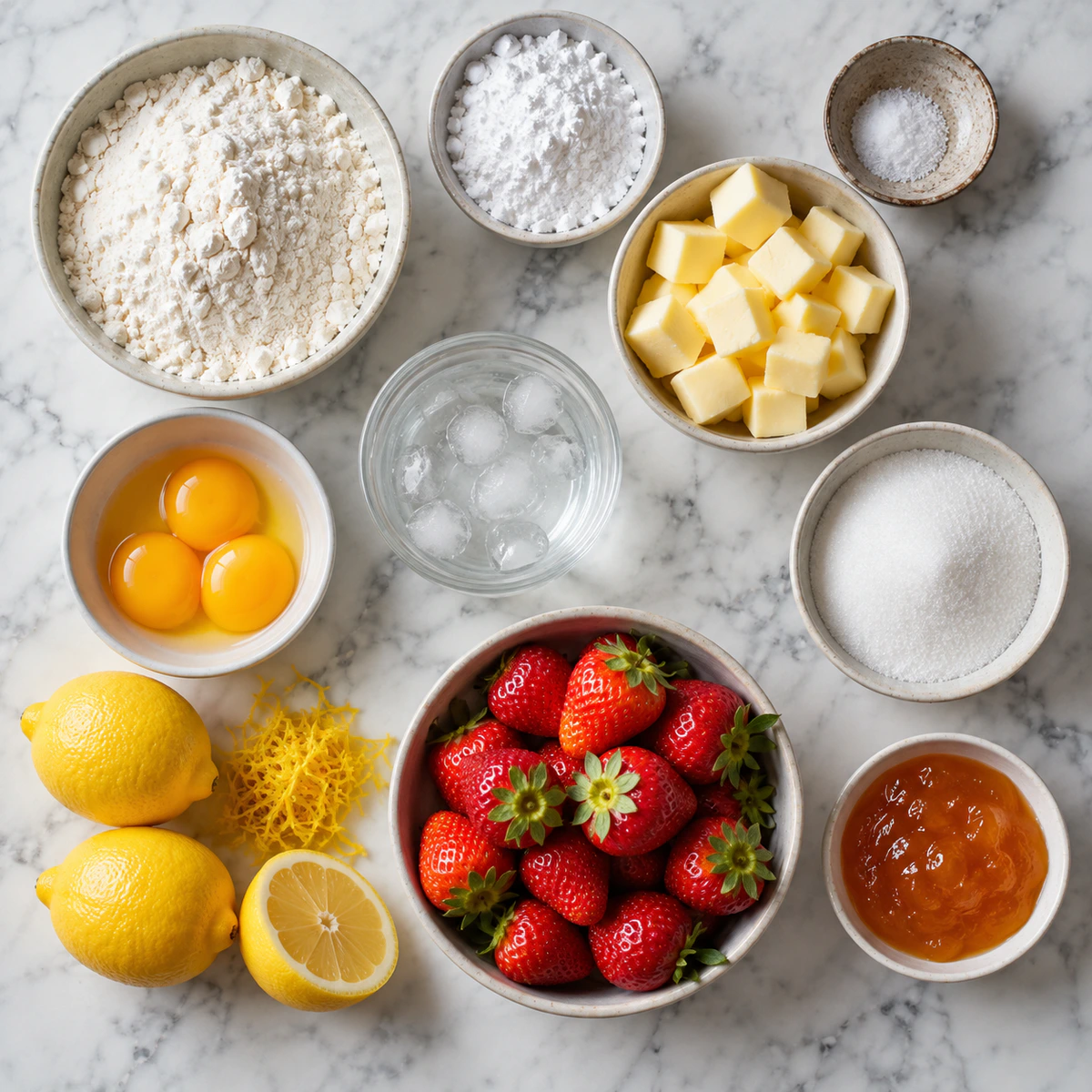 Exact measured ingredients for Strawberry Lemon Tart