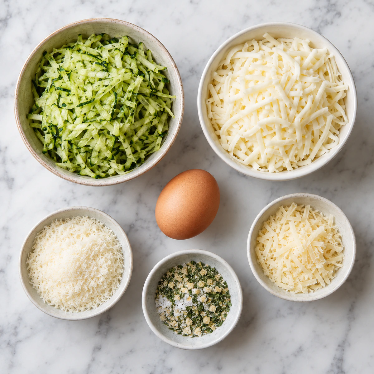 Exact measured ingredients for Cheesy Zucchini Breadsticks