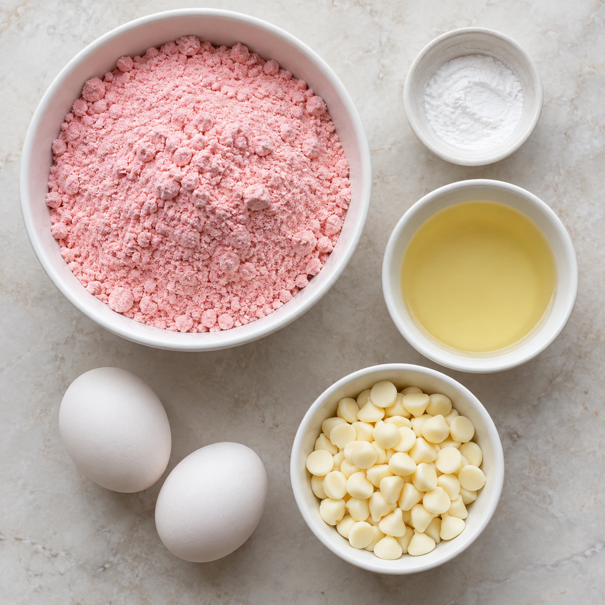 Exact measured ingredients for Valentine Strawberry Cookies