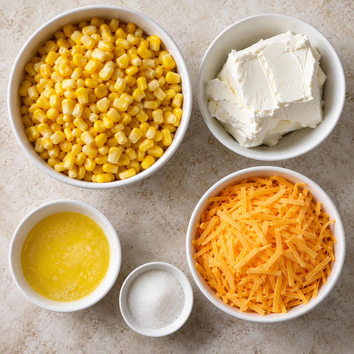 Exact measured ingredients for Cream Cheese Corn Bake