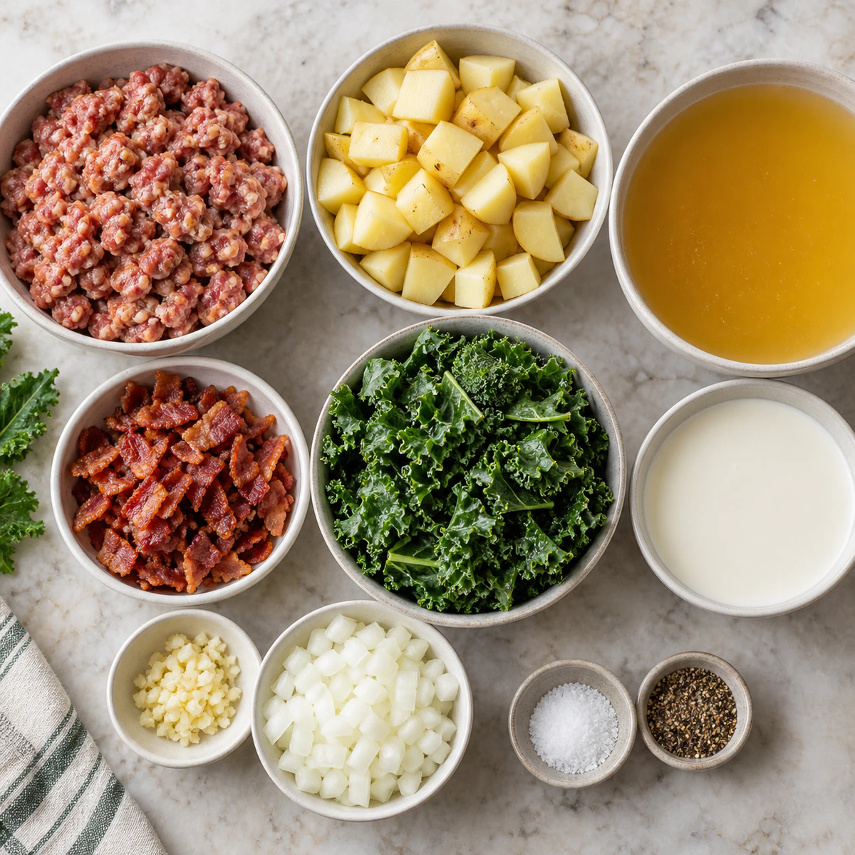 Exact measured ingredients for Easy Zuppa Toscana