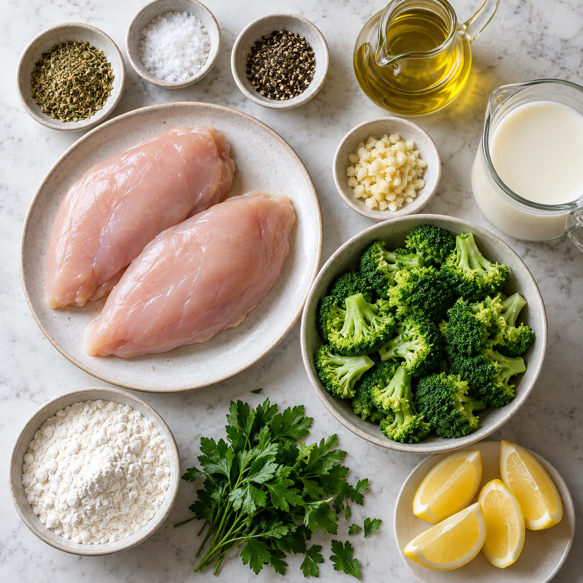 Exact measured ingredients for Creamy Chicken and Broccoli