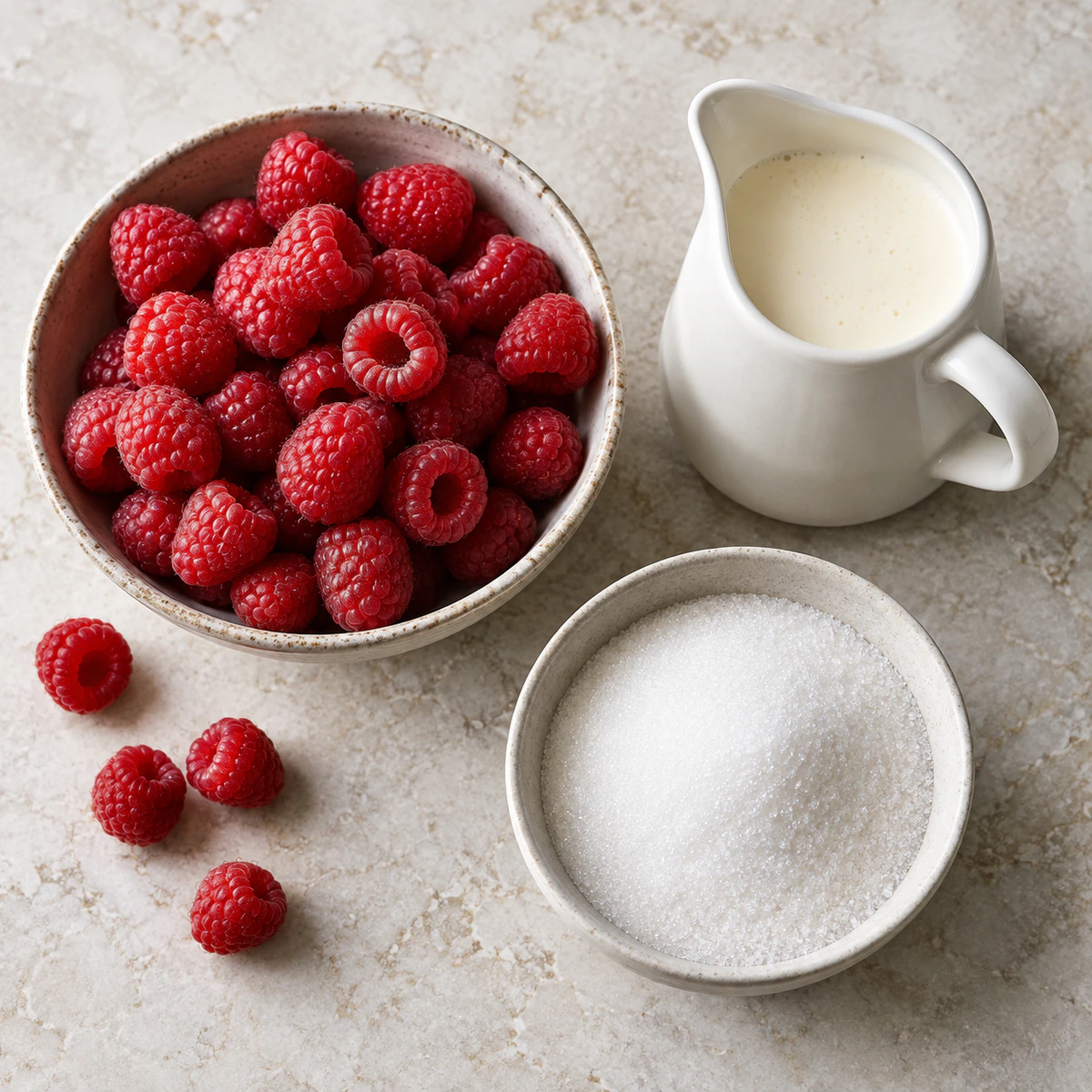Exact measured ingredients for Berry Brûlée