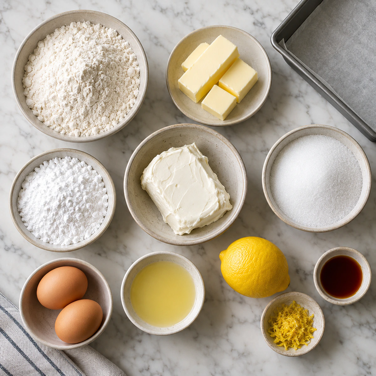 Exact measured ingredients for Bright Citrus Cheesecake Bars