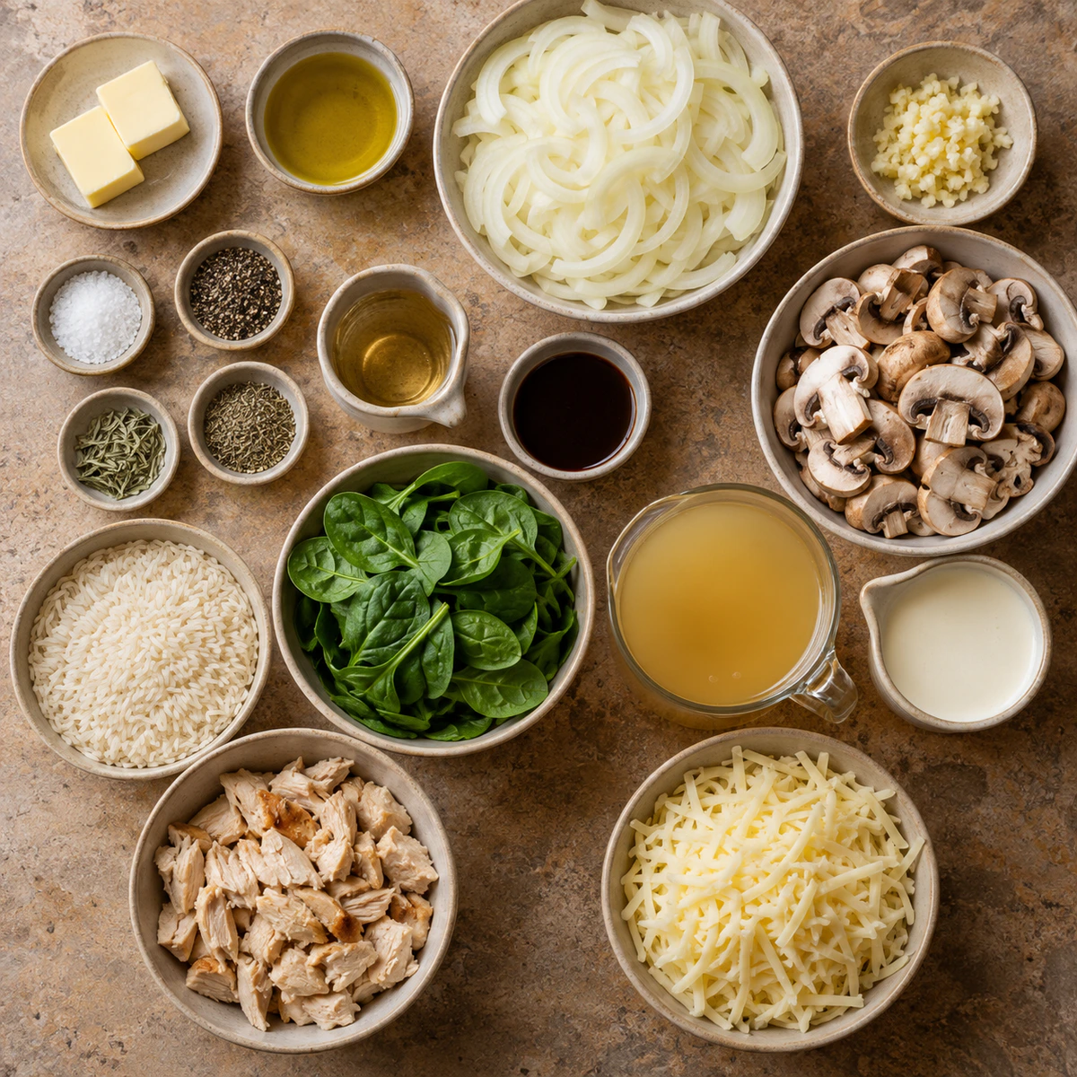 Exact measured ingredients for French Onion Chicken Rice