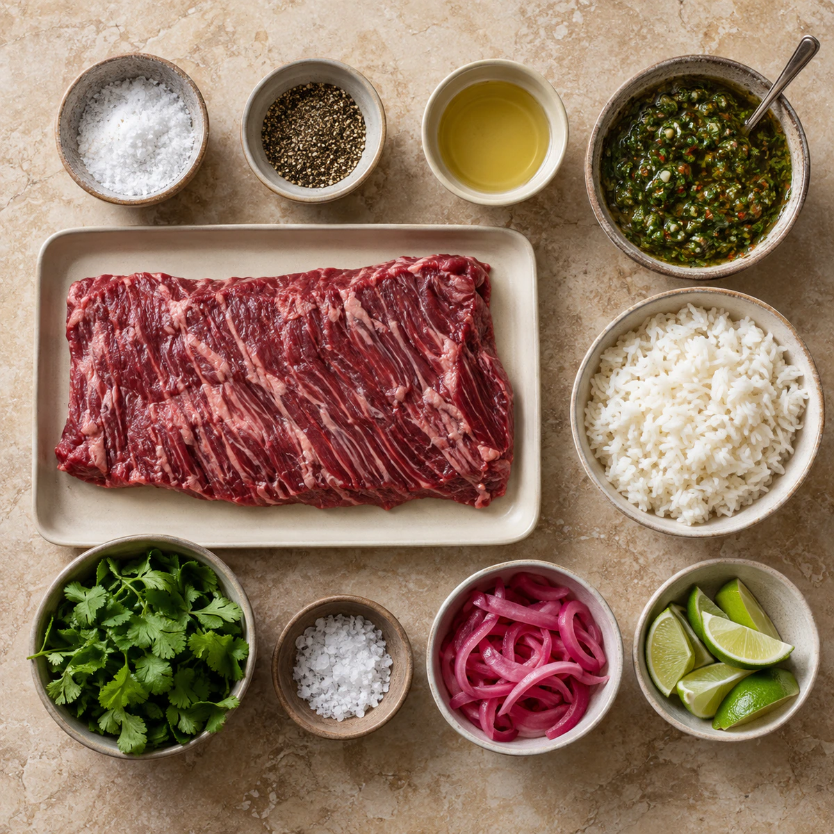 Exact measured ingredients for Skirt Steak Rice Bowl