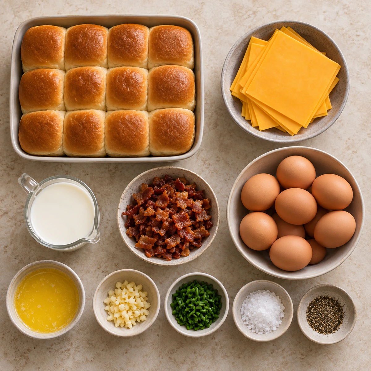 Exact measured ingredients for Hawaiian Roll Breakfast Sliders