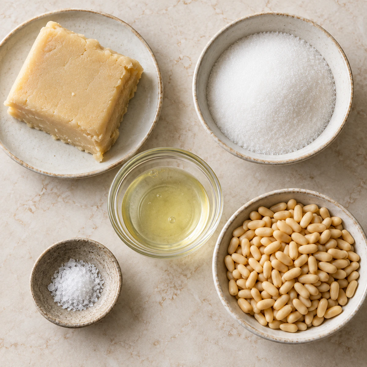 Exact measured ingredients for Pignoli Cookies