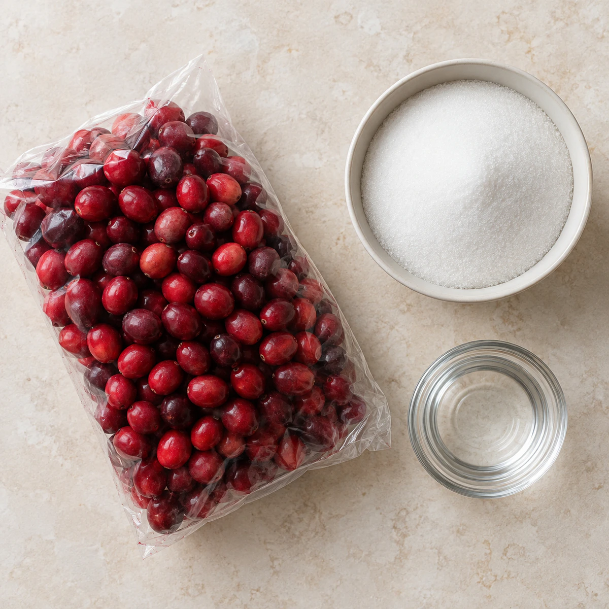 Exact measured ingredients for Sweet Sparkling Cranberries