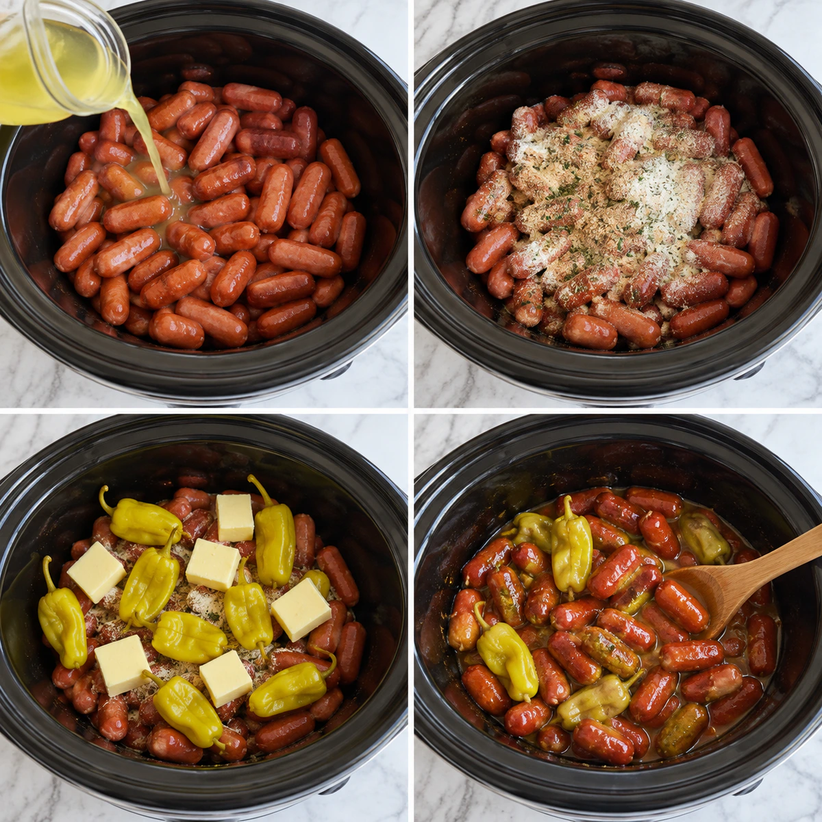 Four chronological preparation stages for Mississippi Smokies