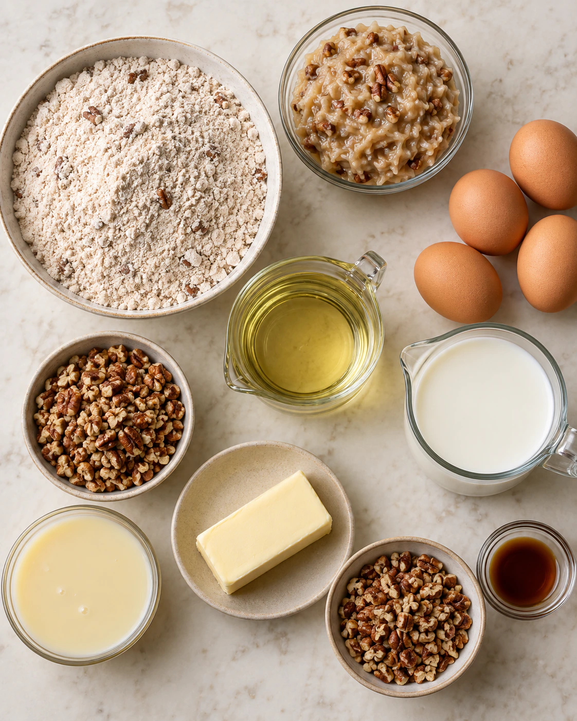 Exact measured ingredients for Butter Pecan Praline Cake