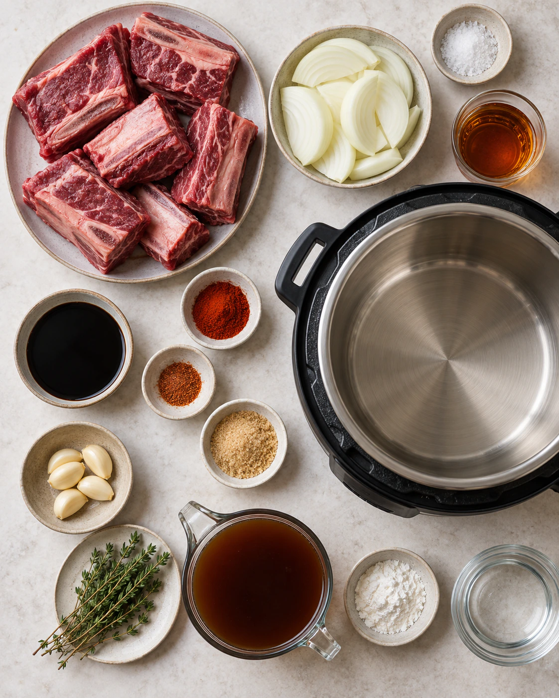 Exact measured ingredients for Instant Pot Short Ribs