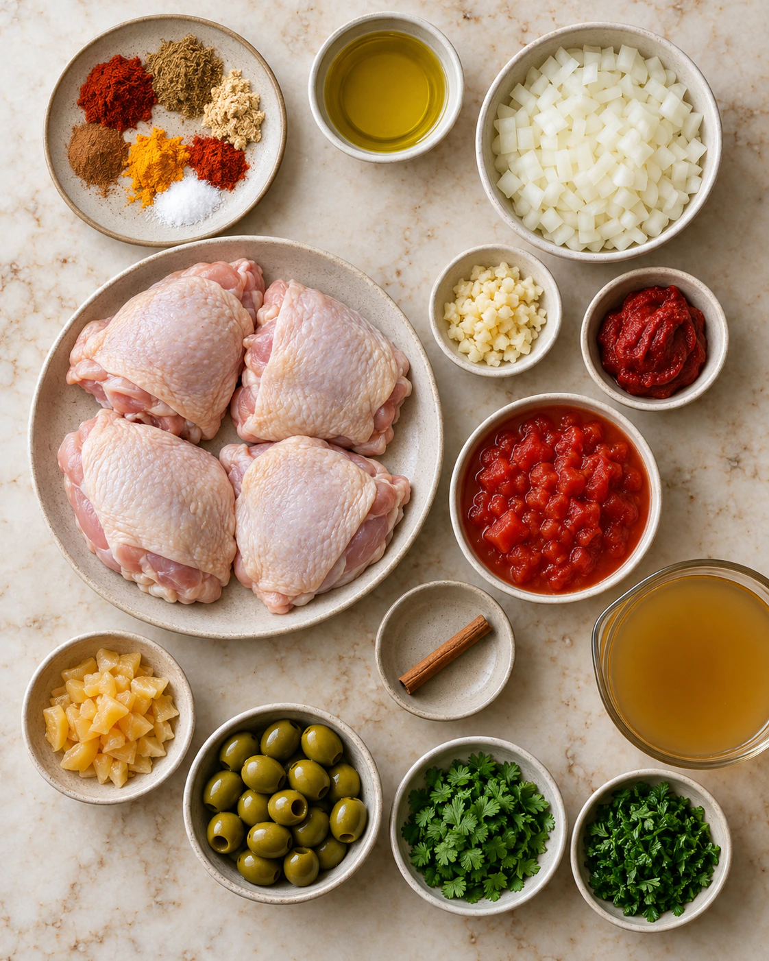 Exact measured ingredients for Moroccan Chicken