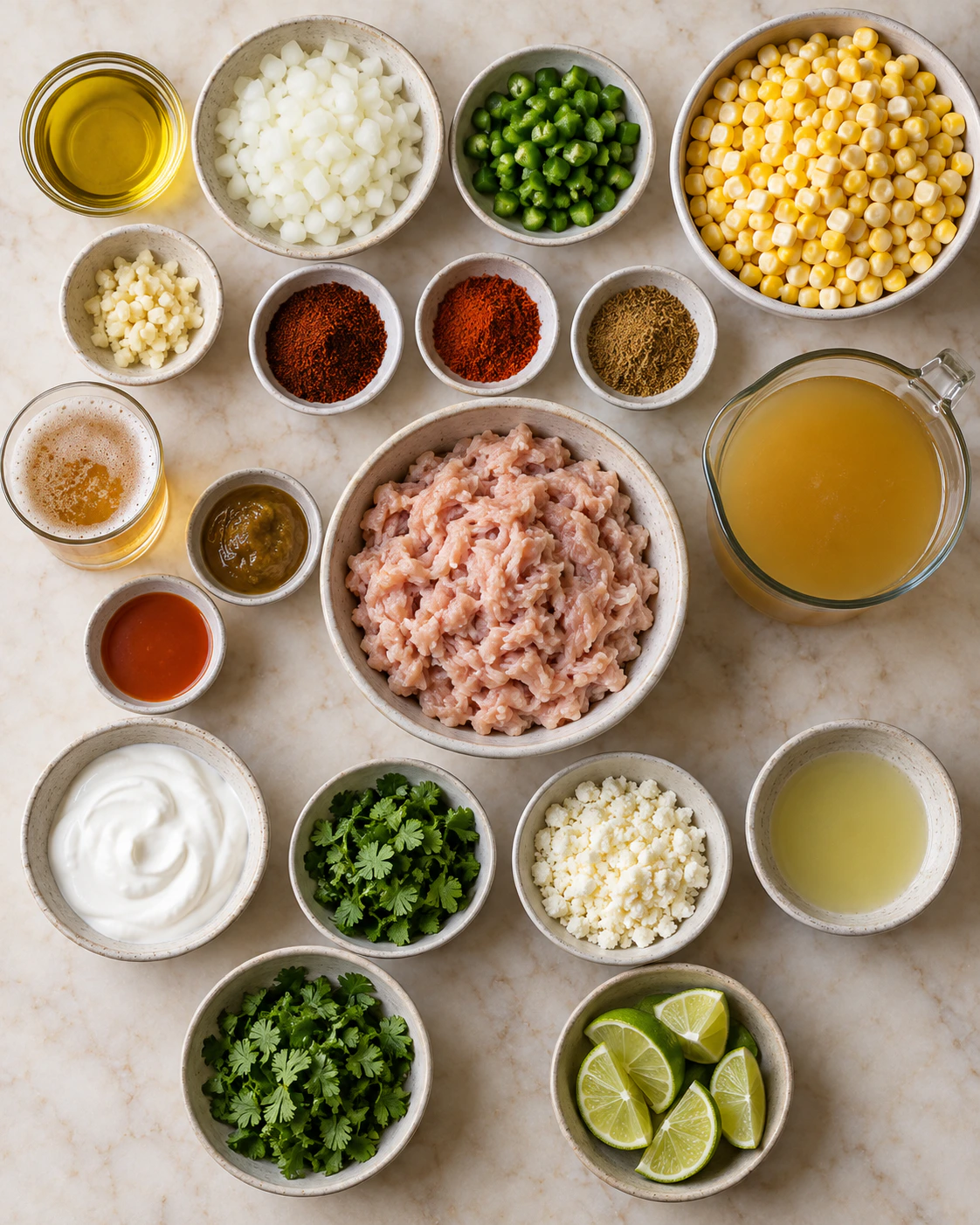 Exact measured ingredients for Street Corn Chicken Chili